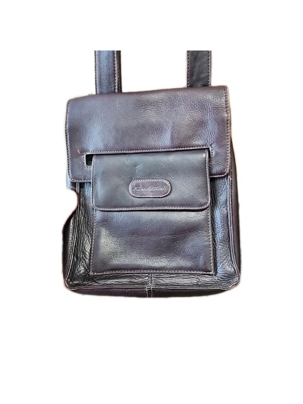 Ewidio Tucci Leather Messenger Bag, Unisex,EUC